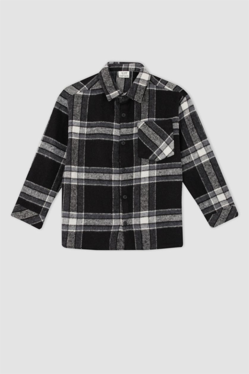 GARÇONS Anthracite Chemises à manches longues Flanelle Col Polo Garçon