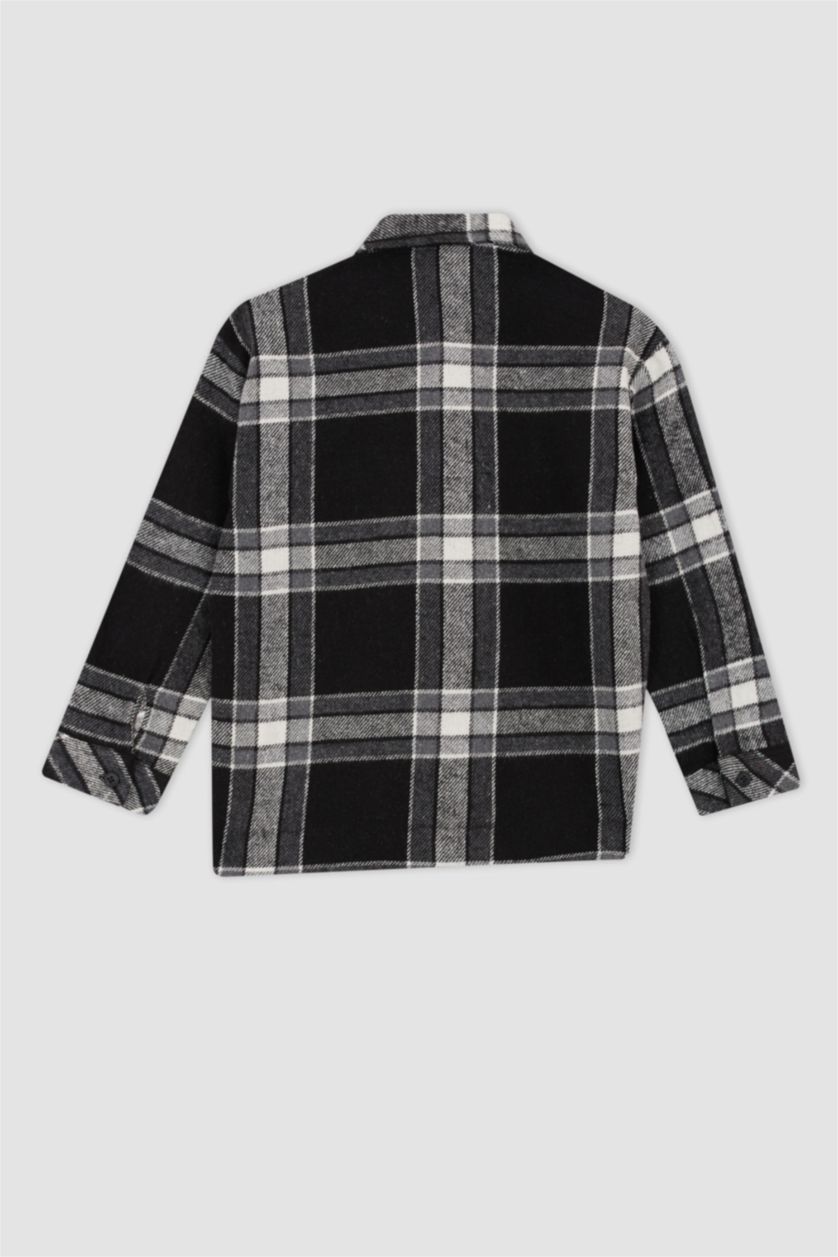 GARÇONS Anthracite Chemises à manches longues Flanelle Col Polo Garçon