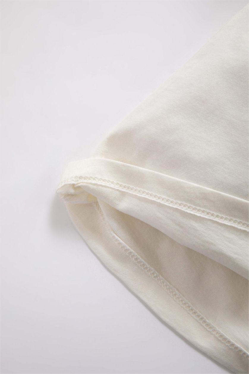 Erkek Bebek Ekru Erkek Bebek Super Dad Baskılı Kısa Kollu Tişört