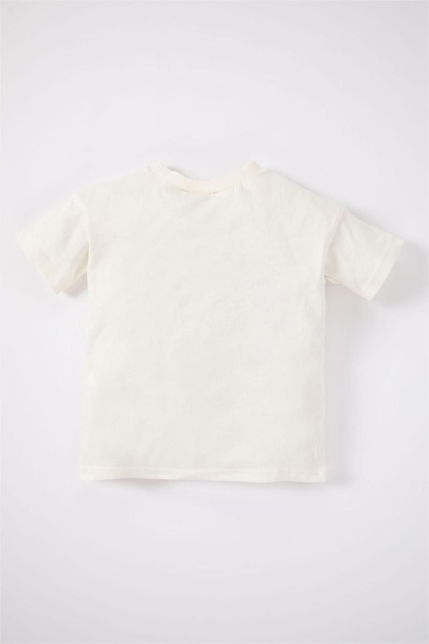 Erkek Bebek Ekru Erkek Bebek Super Dad Baskılı Kısa Kollu Tişört