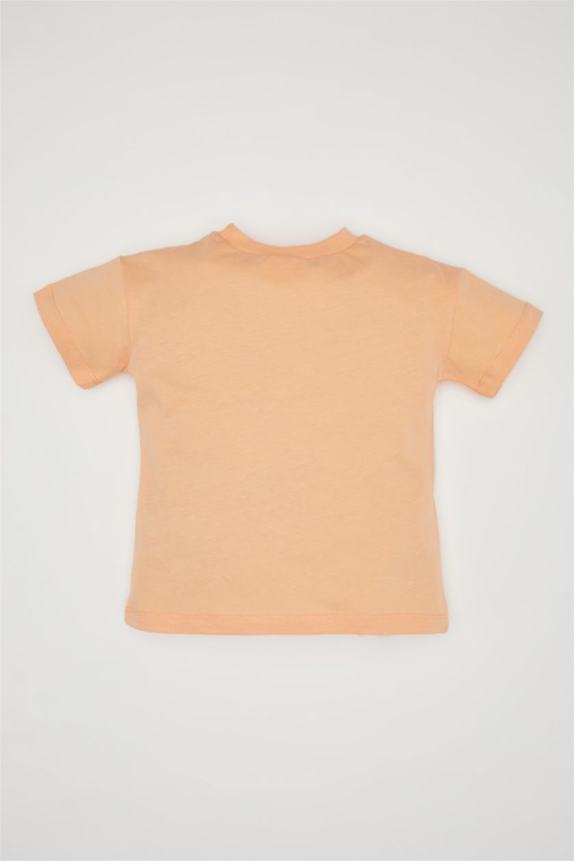 Baby Boy Salmon Regular Fit Animal Short Sleeve T-Shirt