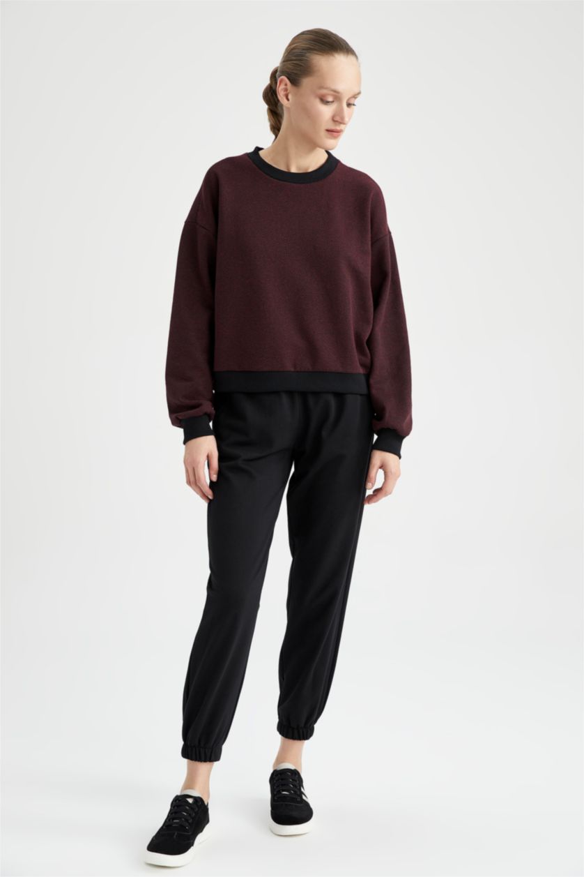 FEMME Bordeaux Sweat-Shirt Coupe Classique