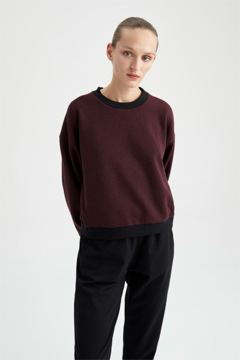 FEMME Bordeaux Sweat-Shirt Coupe Classique