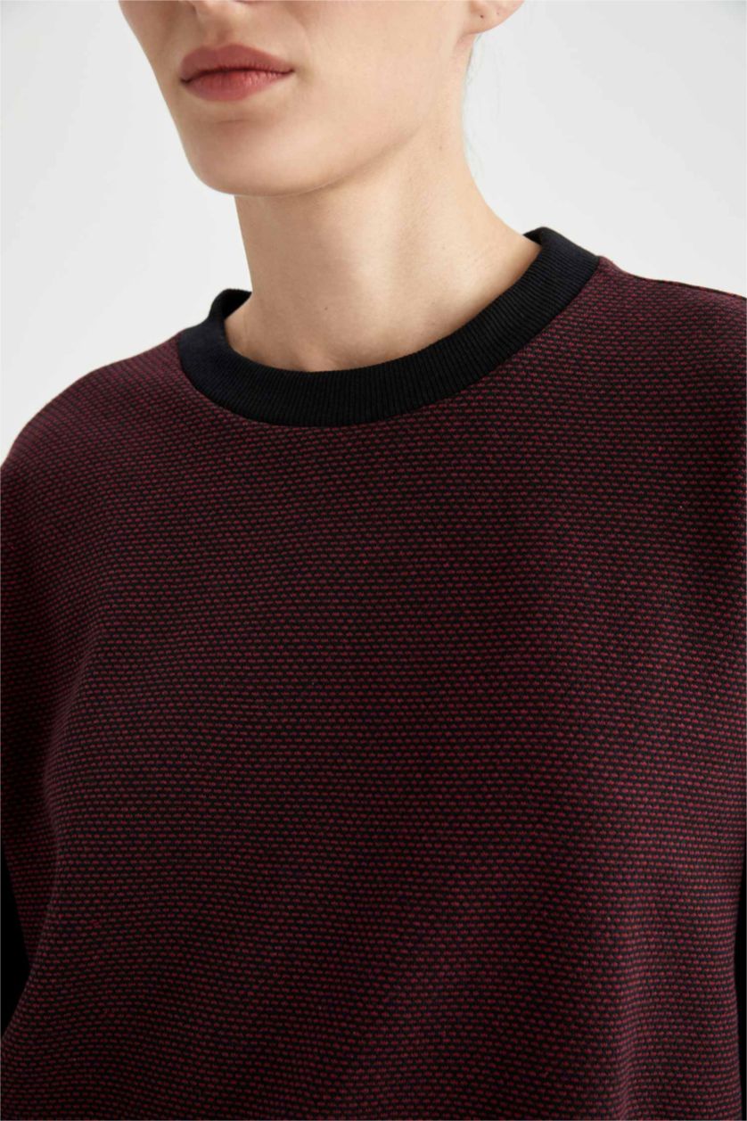 FEMME Bordeaux Sweat-Shirt Coupe Classique