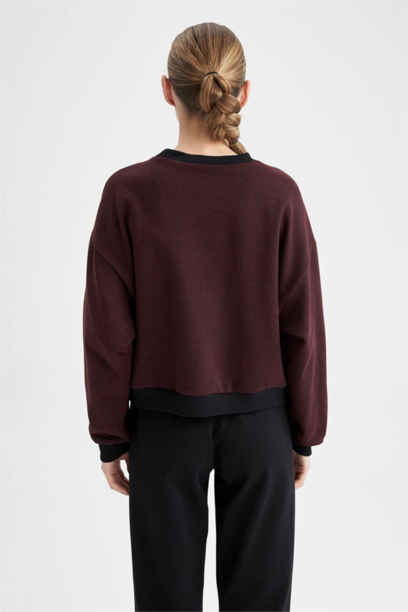 FEMME Bordeaux Sweat-Shirt Coupe Classique