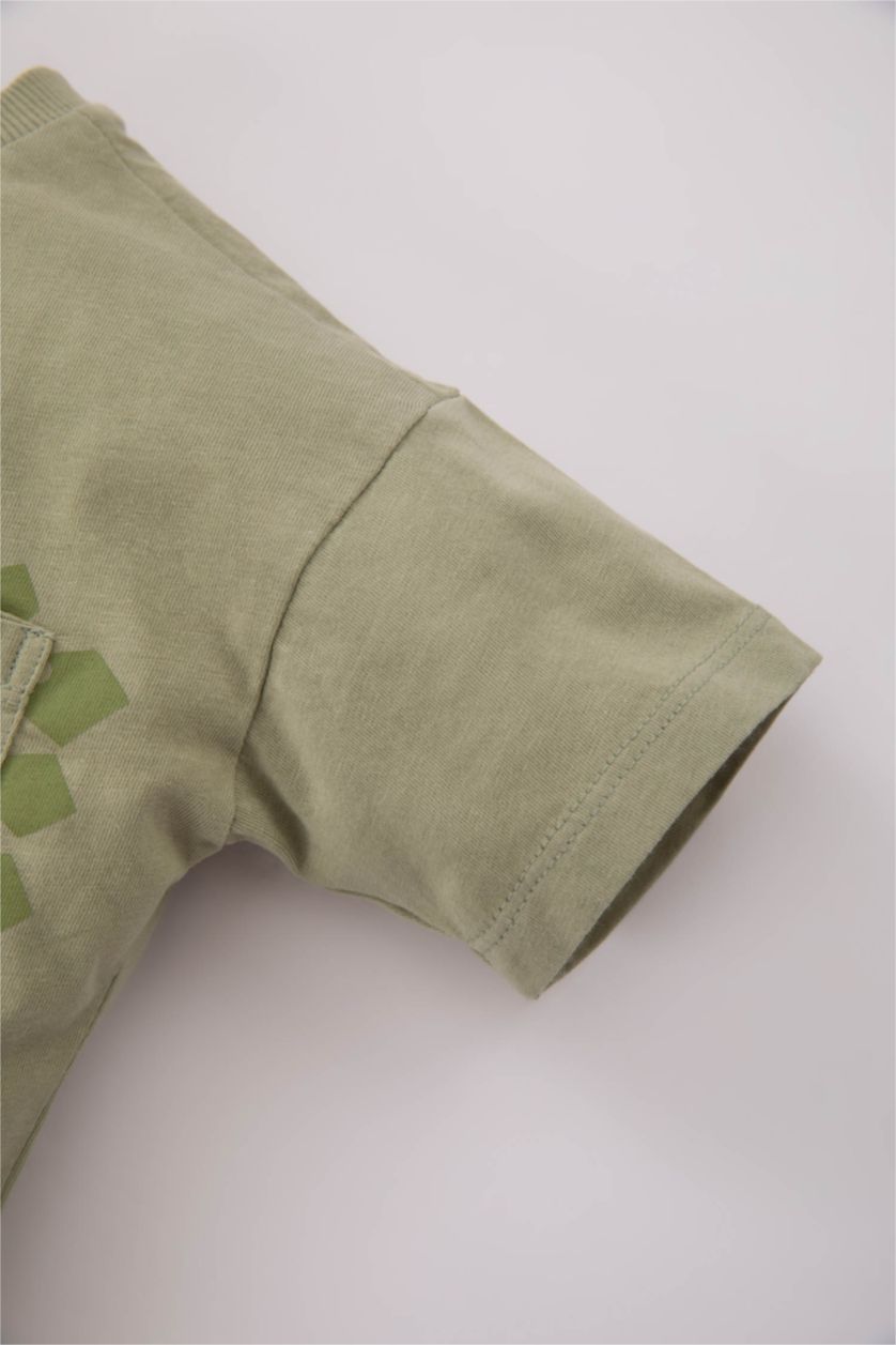 Малыши мальчики Светлый хаки Футболка с принтом для малышей мальчиков
