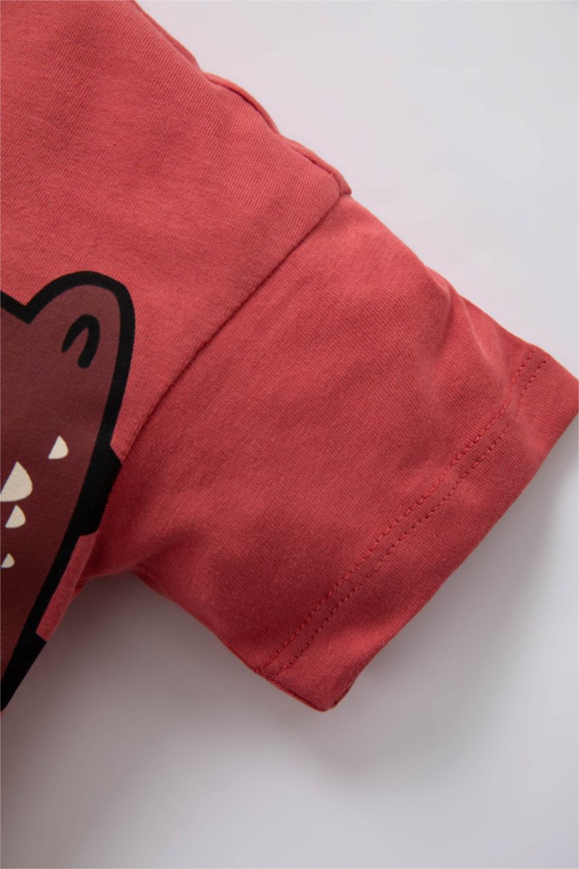 BABY BOY Tile Baby Boy Animal Pattern Short Sleeve T-Shirt