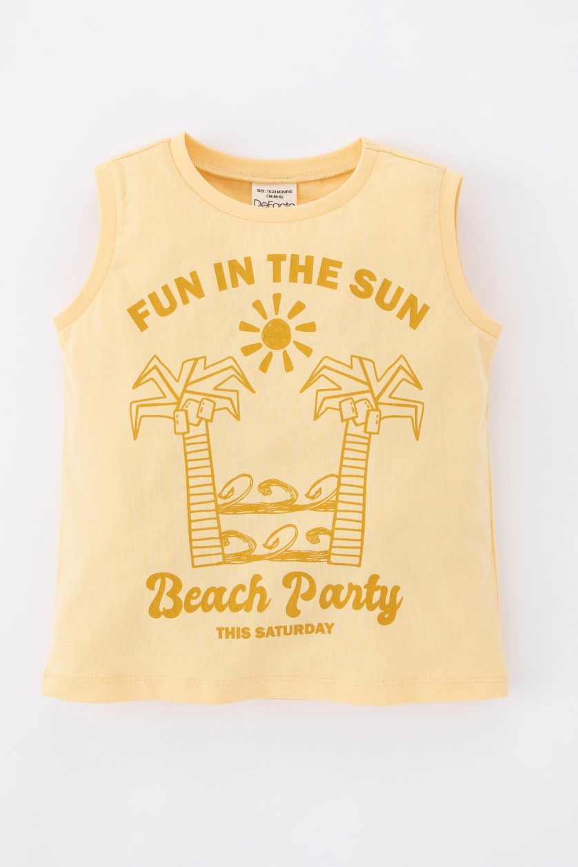 BÉBÉ GARÇON Jaune Clair Débardeur Bébé Garçon Motif Palmier