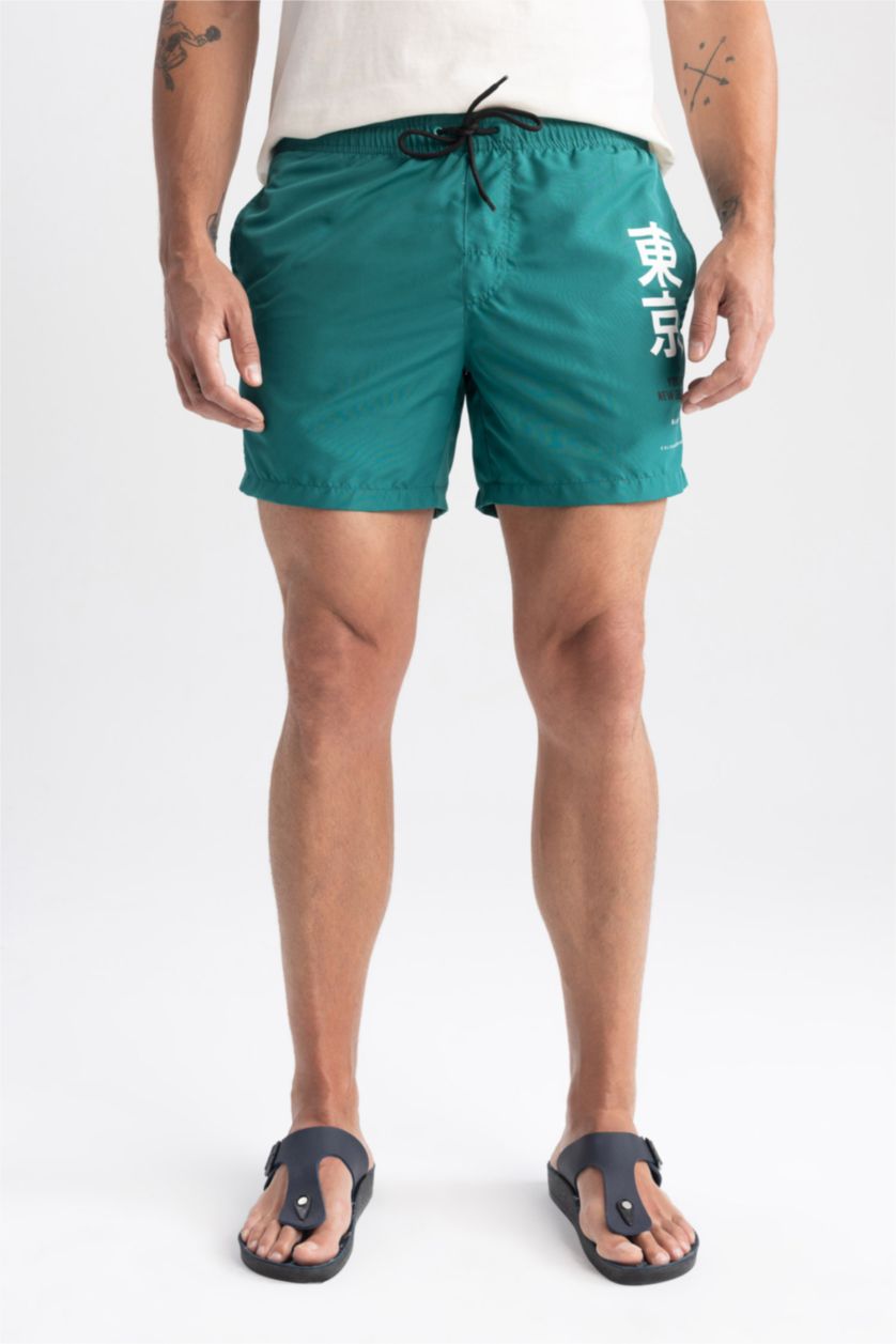 HOMME Vert Short de Bain imprimé à Courte Longueur