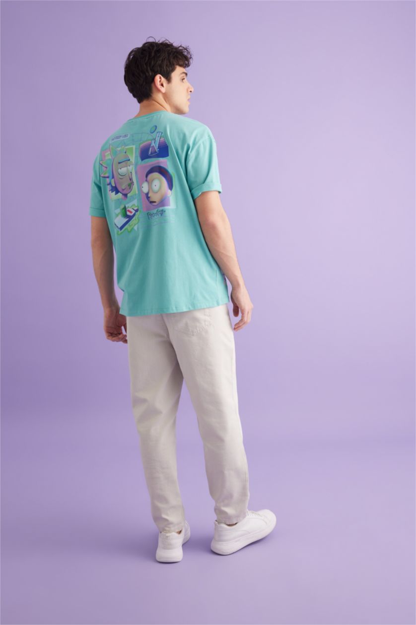 Ерлер Қара Аква Rick and Morty дөңгелек жаға үлкен Қысқа жеңді футболка