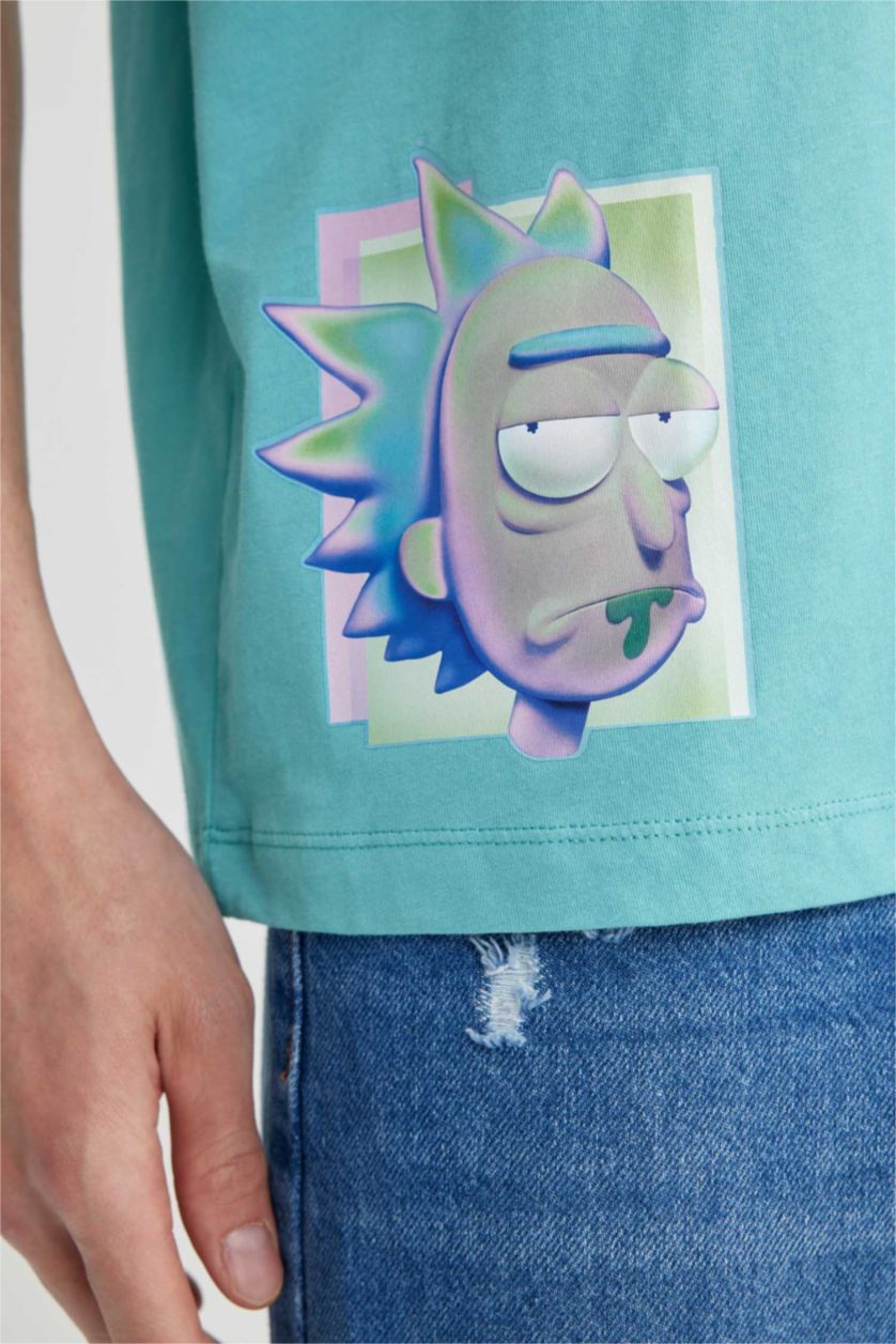 Ерлер Қара Аква Rick and Morty дөңгелек жаға үлкен Қысқа жеңді футболка