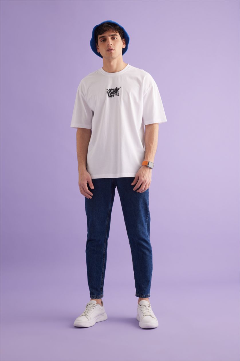 Мужчины Белый Футболка оверсайз Marvel Avengers с круглым вырезом