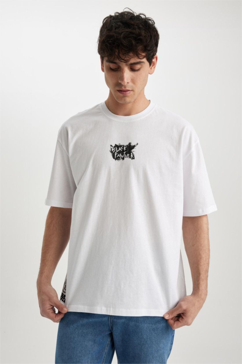 Мужчины Белый Футболка оверсайз Marvel Avengers с круглым вырезом