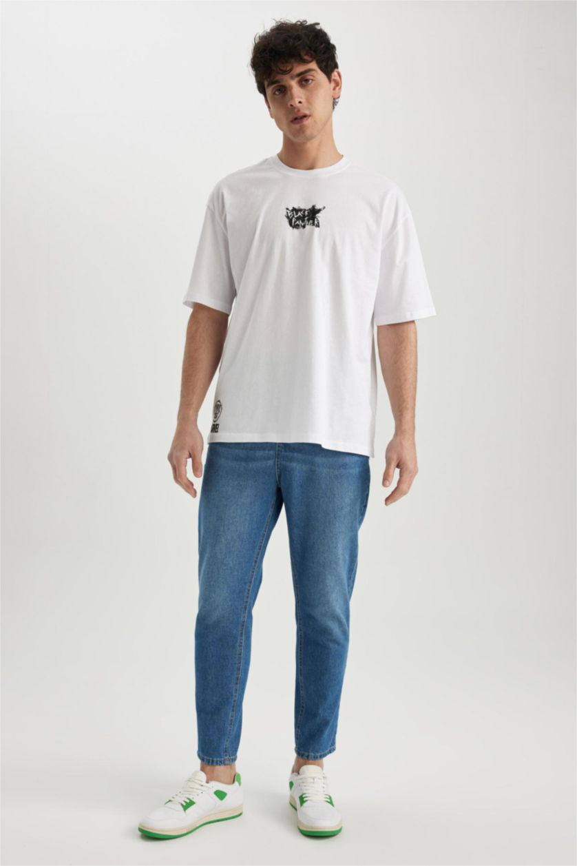 Мужчины Белый Футболка оверсайз Marvel Avengers с круглым вырезом