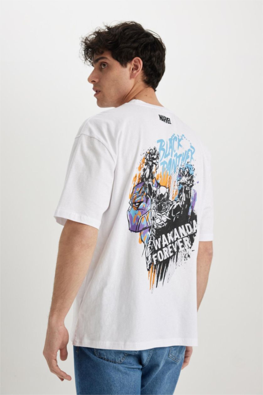 Мужчины Белый Футболка оверсайз Marvel Avengers с круглым вырезом