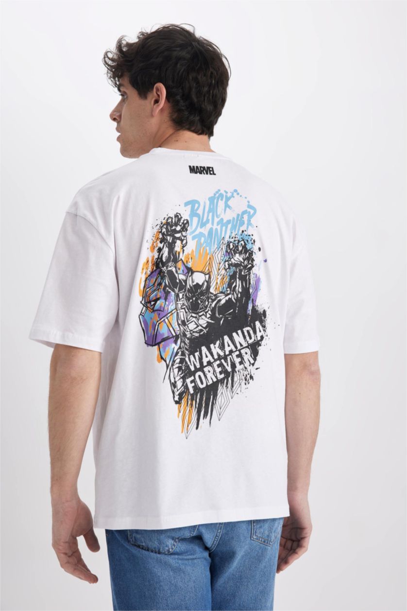 Мужчины Белый Футболка оверсайз Marvel Avengers с круглым вырезом