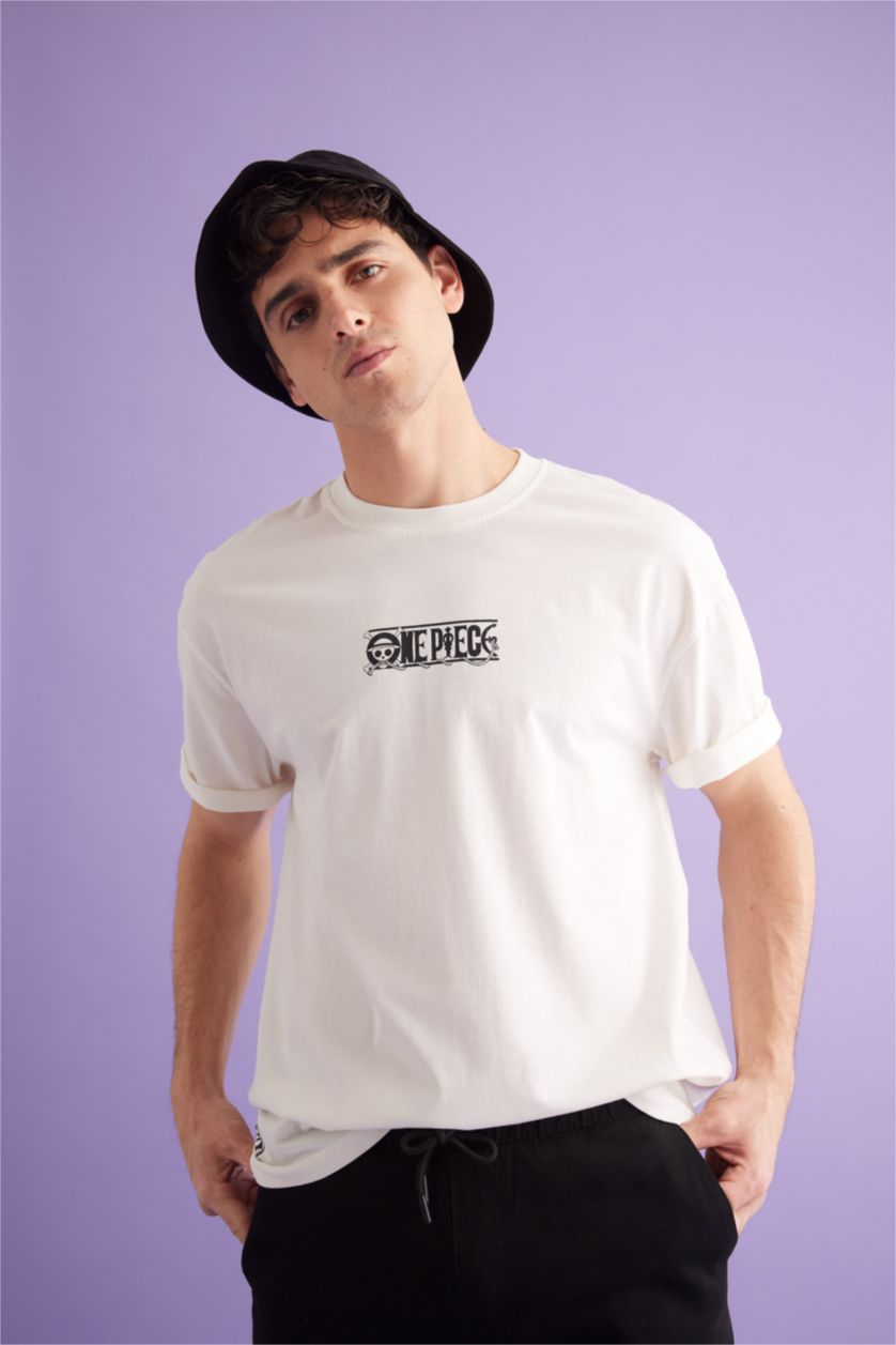 MAN Ecru Comfort Fit Short Sleeve T-Shirt
