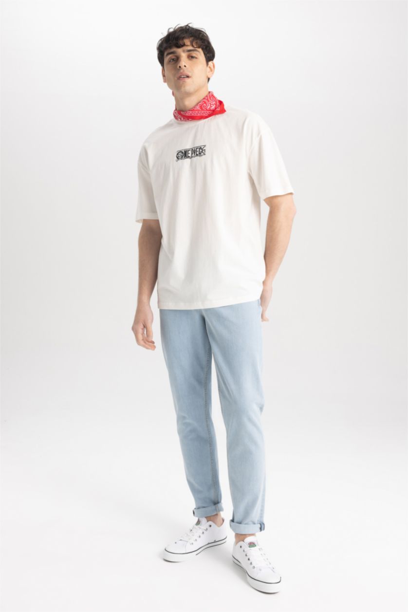 MAN Ecru Comfort Fit Short Sleeve T-Shirt