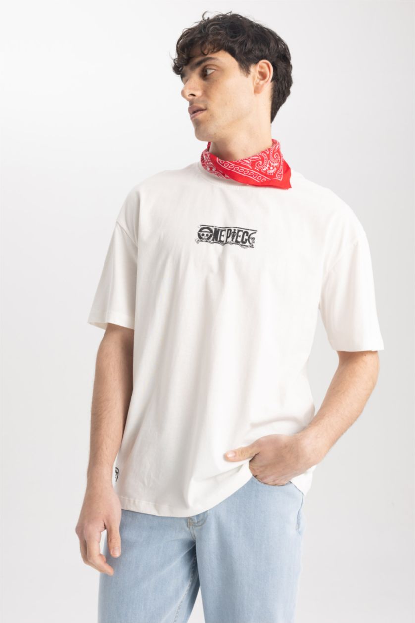 MAN Ecru Comfort Fit Short Sleeve T-Shirt