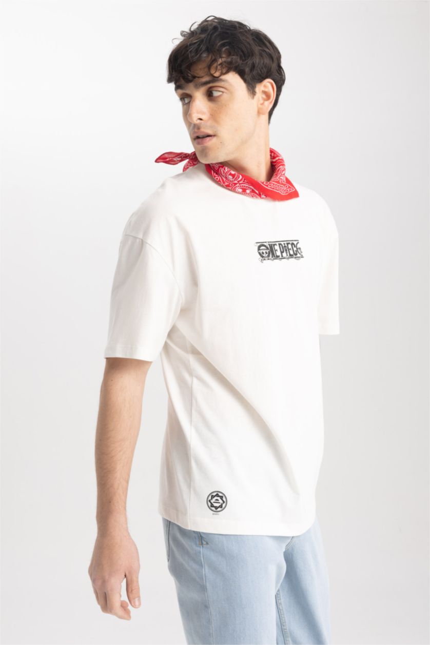 MAN Ecru Comfort Fit Short Sleeve T-Shirt