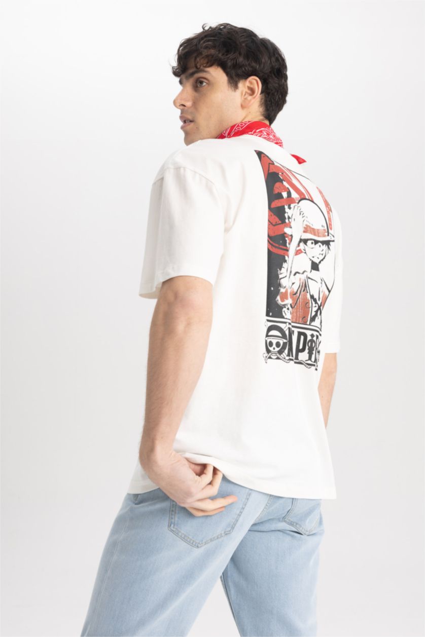 MAN Ecru Comfort Fit Short Sleeve T-Shirt
