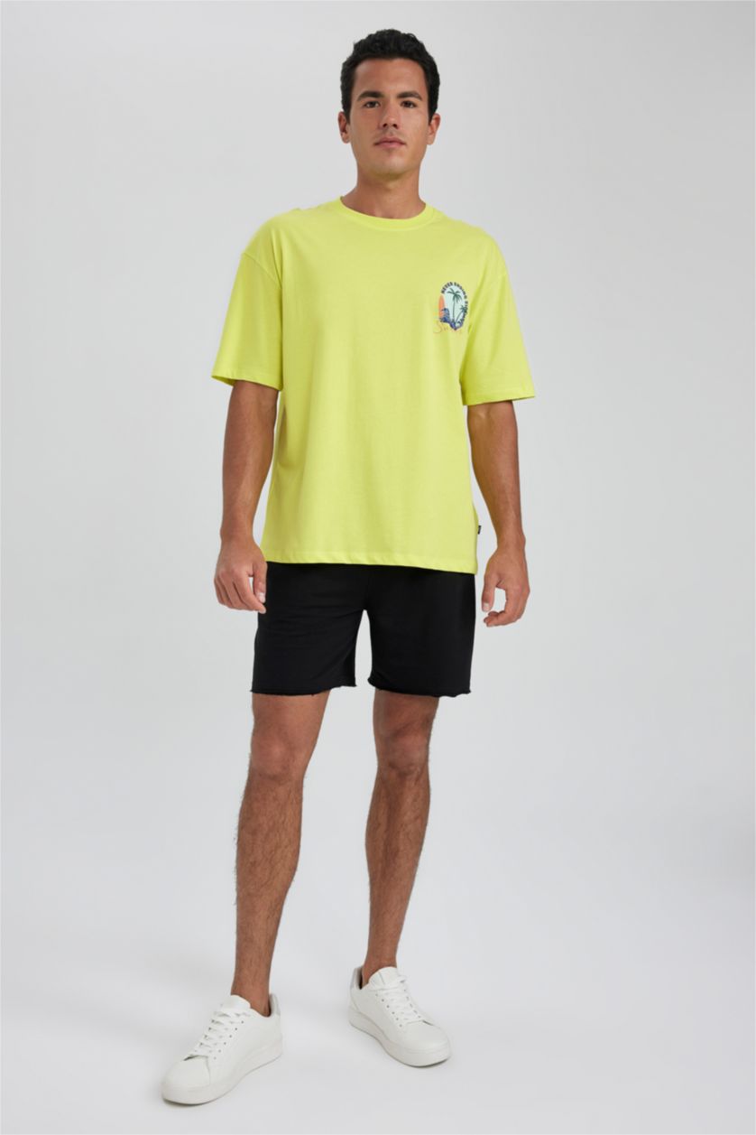 HOMME Parlak Açık Yeşiil Coupe Oversize T-shirt à manches courtes