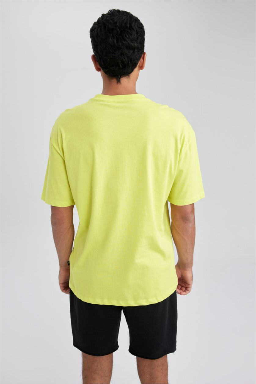 HOMME Parlak Açık Yeşiil Coupe Oversize T-shirt à manches courtes