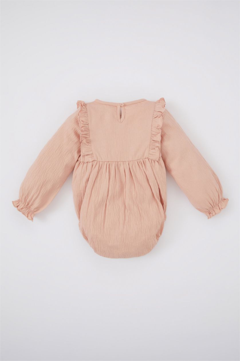 طفلة صغيرة سيموني فاتح جمبسوت بناتي بيبي بالزهور من قماش مجعد من قطعتين