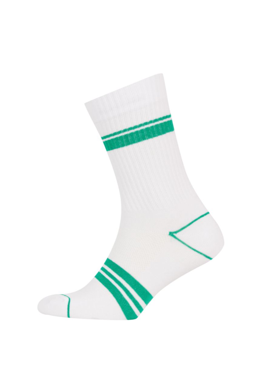 Man White Men's DeFactoFit 3-Piece Cotton Long Socks