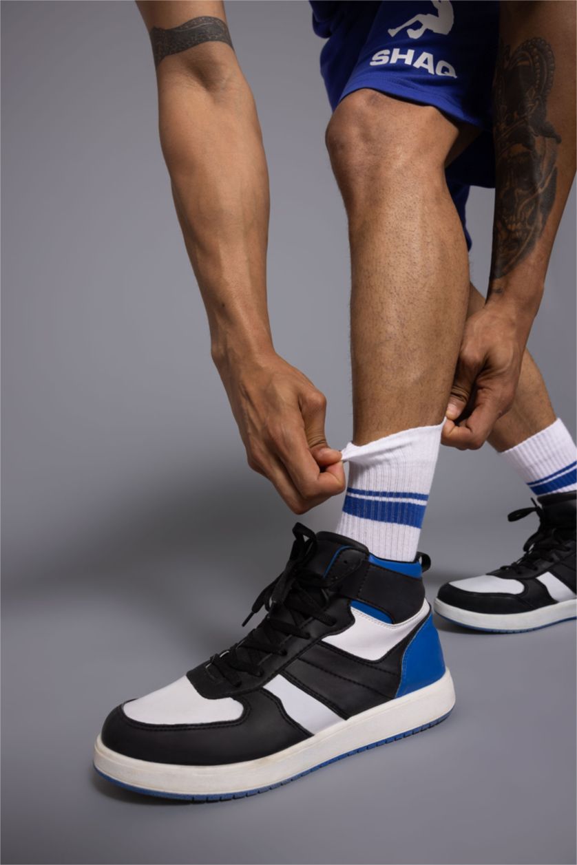 Man White Men's DeFactoFit 3-Piece Cotton Long Socks