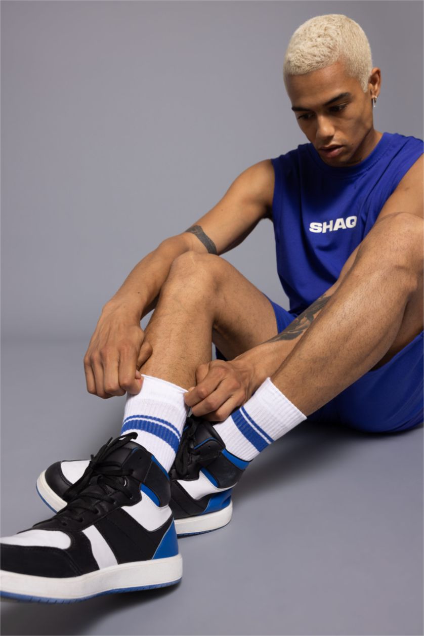 Man White Men's DeFactoFit 3-Piece Cotton Long Socks