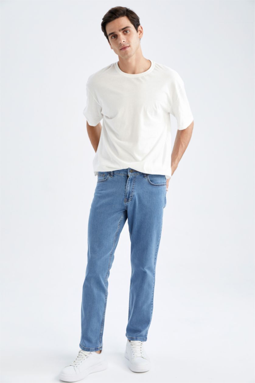 MAN Blue Diago Comfort Fit High Waist Wide Leg Jeans