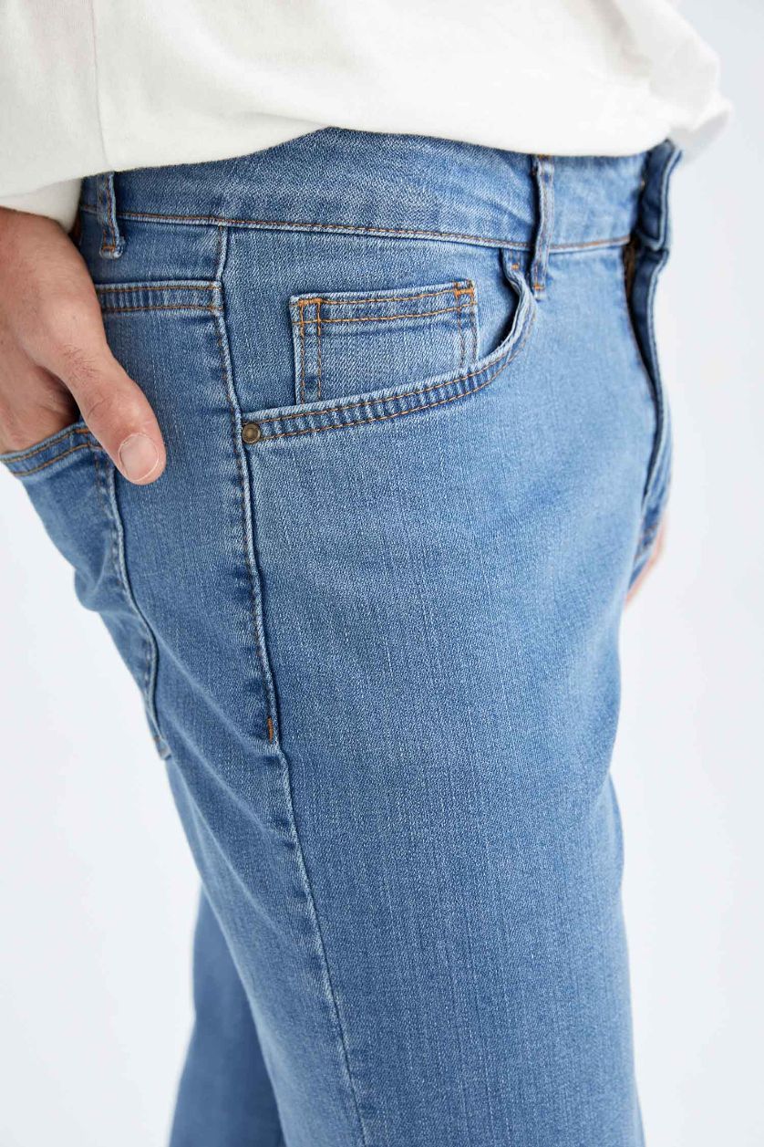 MAN Blue Diago Comfort Fit High Waist Wide Leg Jeans