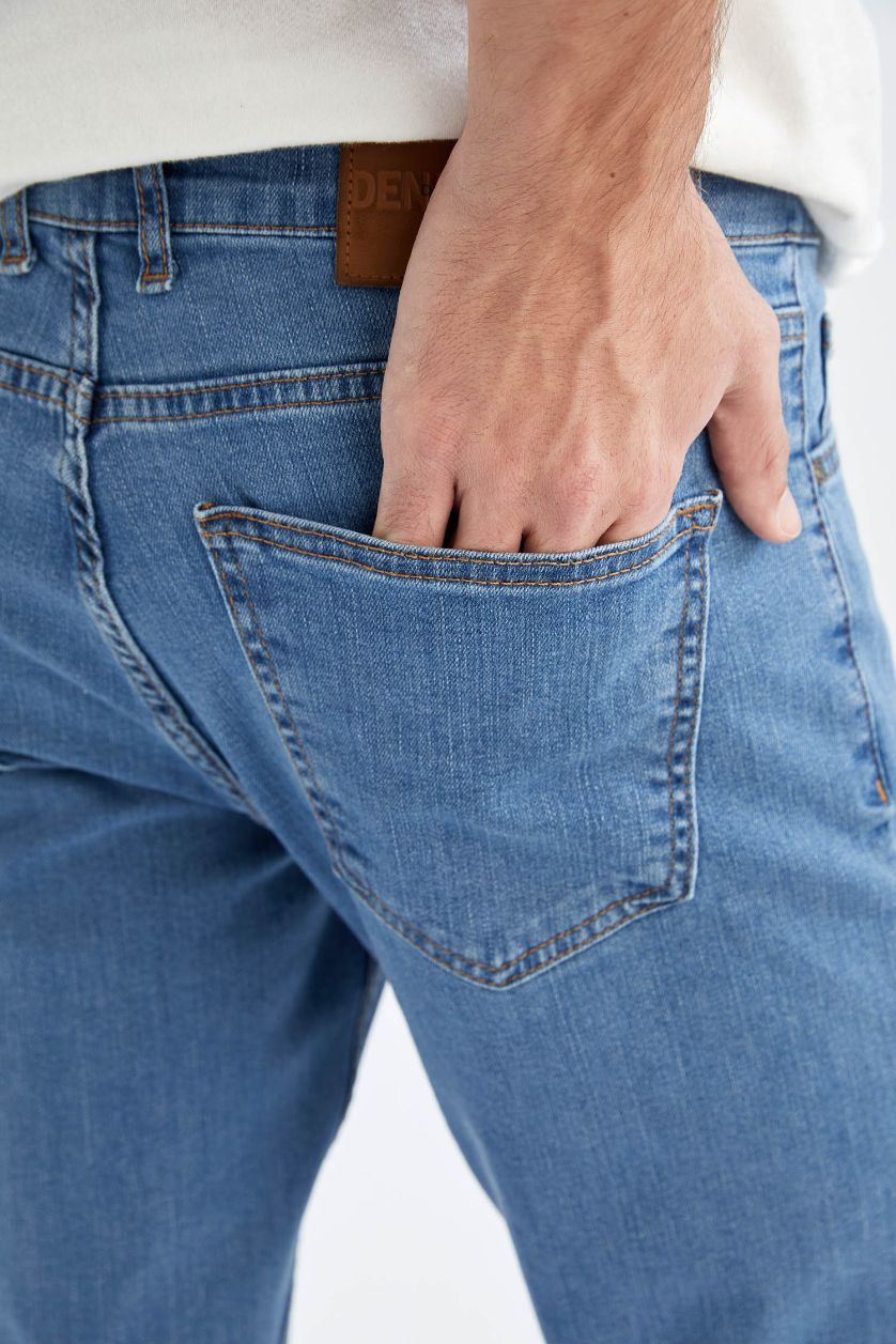 MAN Blue Diago Comfort Fit High Waist Wide Leg Jeans