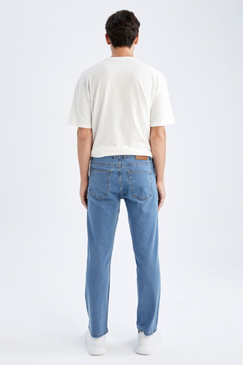 MAN Blue Diago Comfort Fit High Waist Wide Leg Jeans