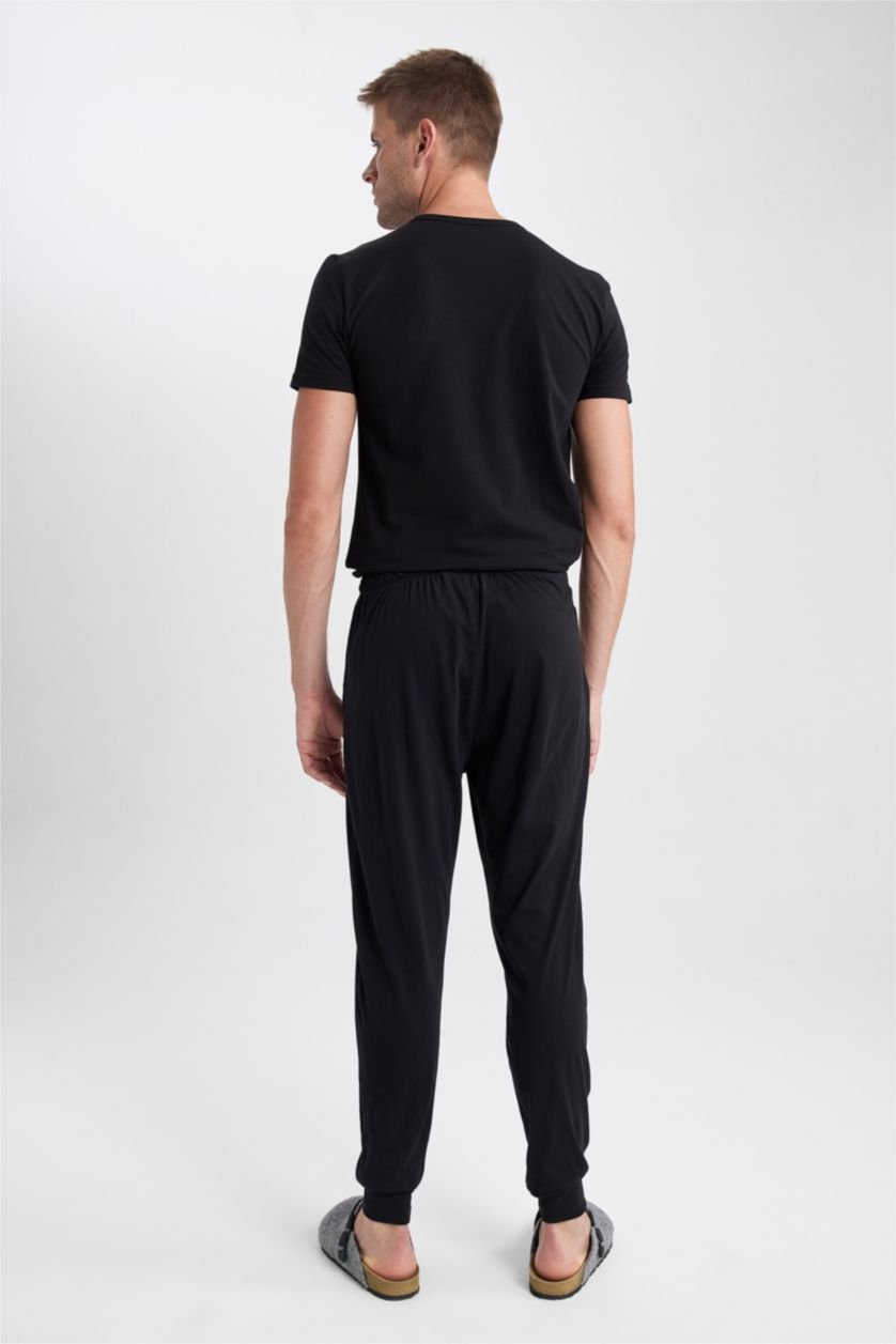 MAN Black Regular Fit Knitted Bottoms