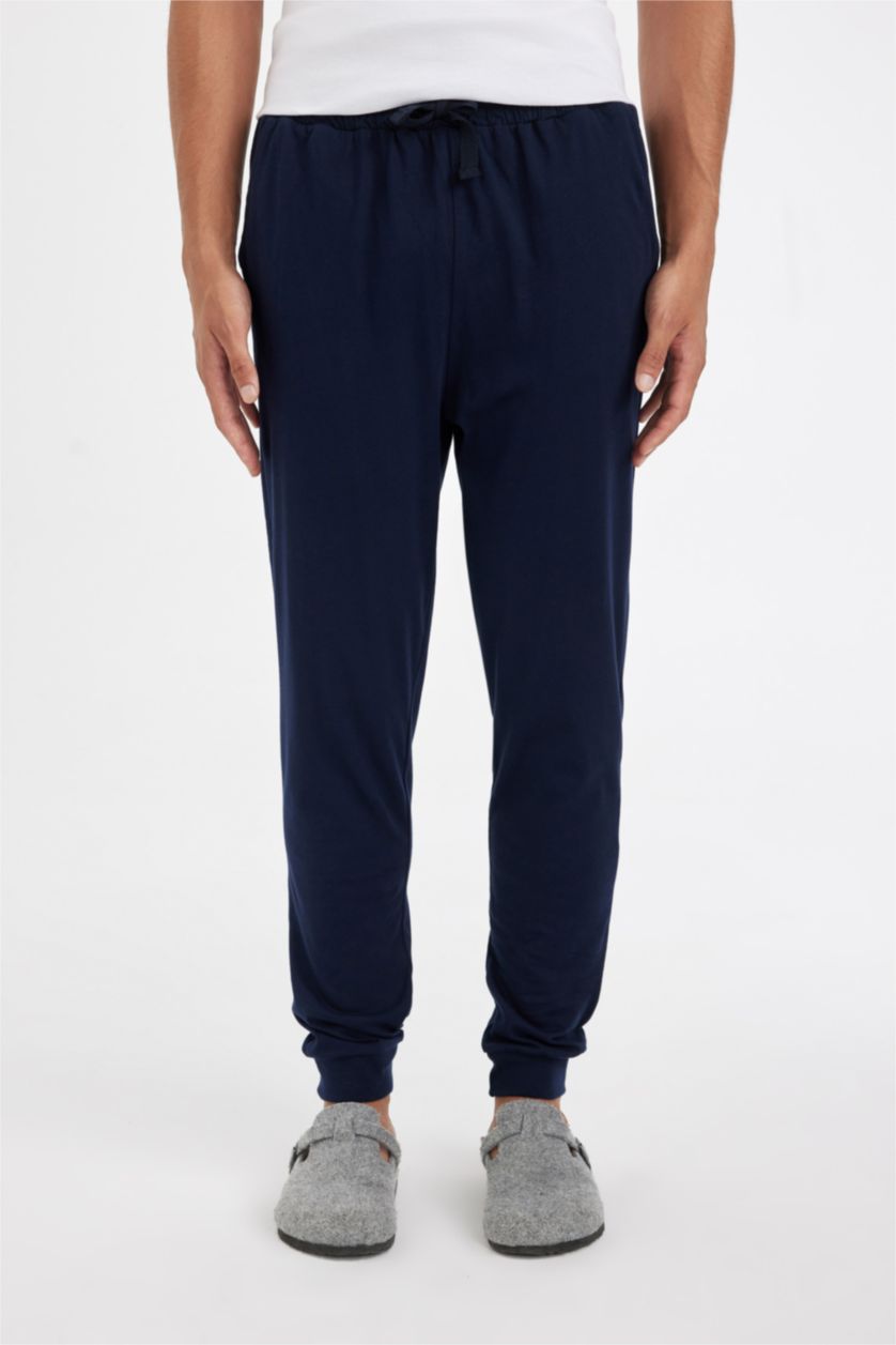 HOMME Marin Bas de Pyjama à taille élastique Coupe régulière