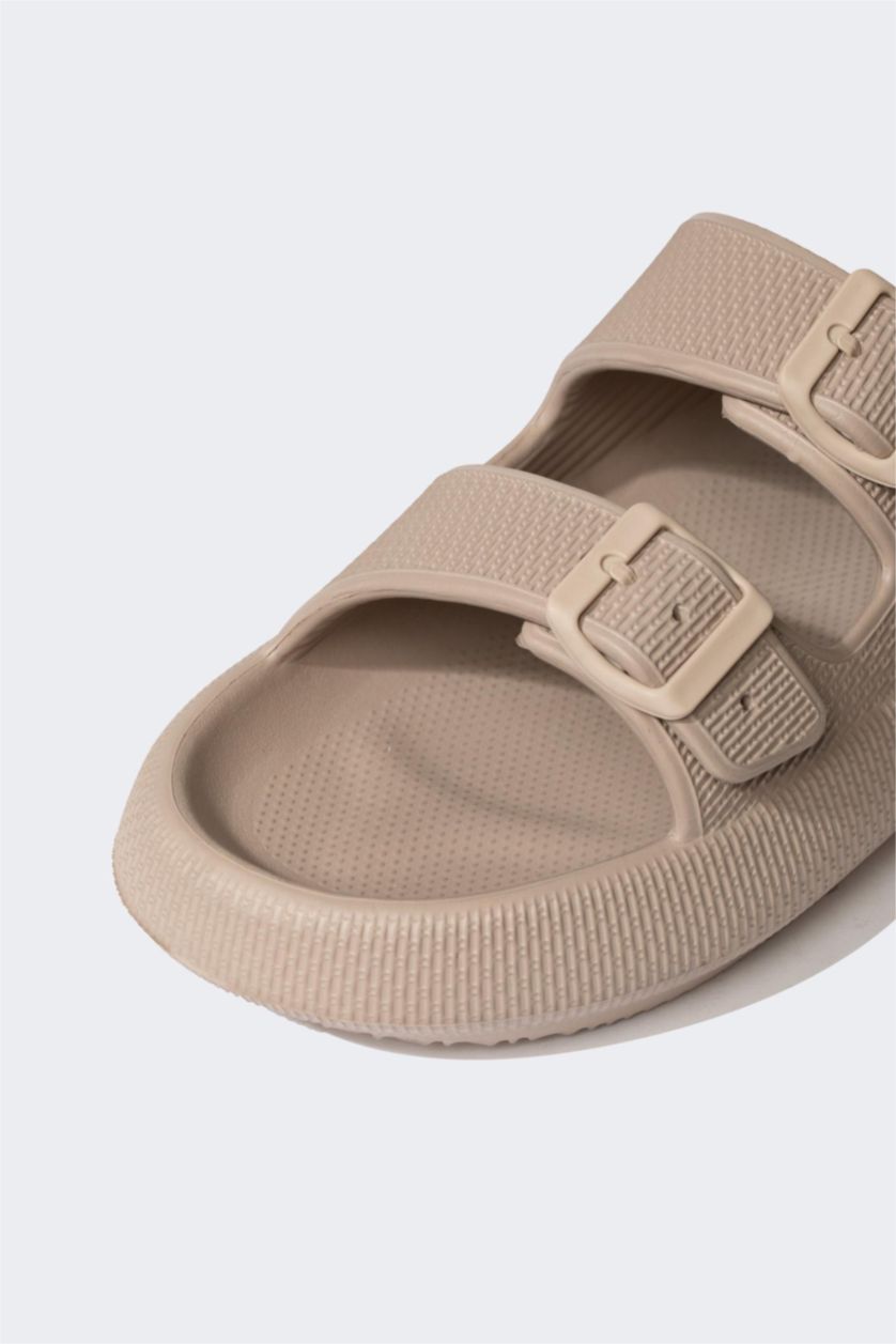 MAN Beige Men Thick Sole Double Band Eva Slippers