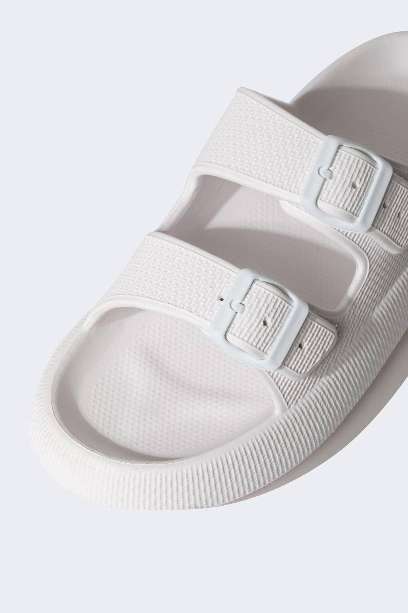 Man White Man Thick Sole Double Banded Eva Slippers