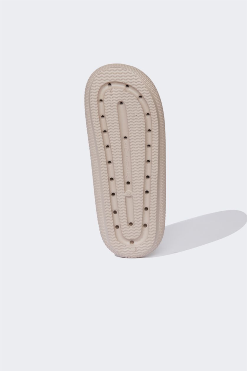 Erkek Bej Erkek Kalın Taban Çift Bantlı Eva Terlik