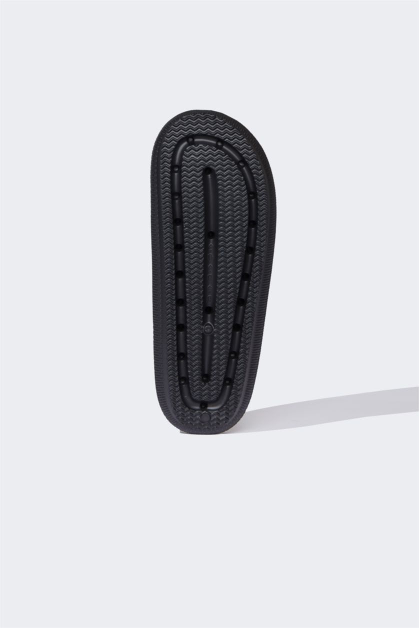 Man Black Man Thick Sole Double Band Eva Slippers