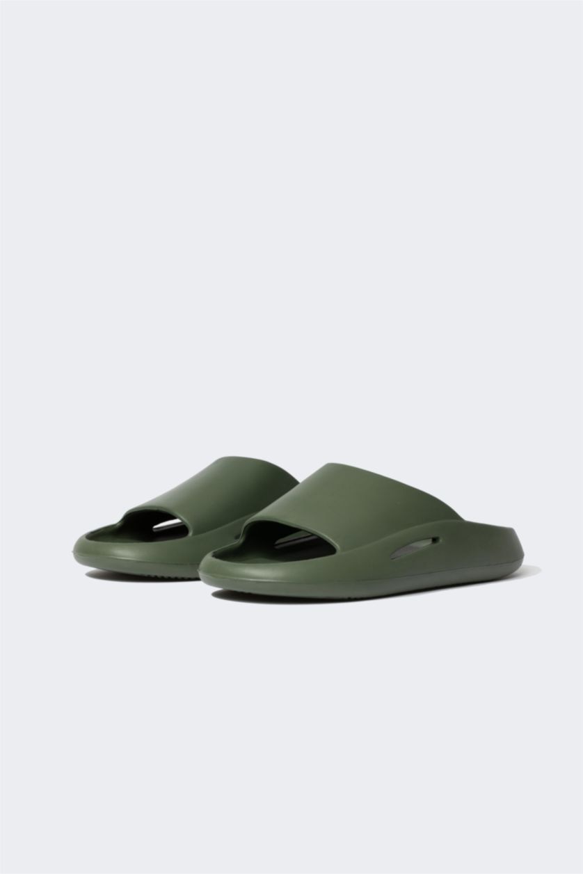 رجال كاكي شبشب إيفا بكعب عالي بشريط مفرد بشريط مفرد