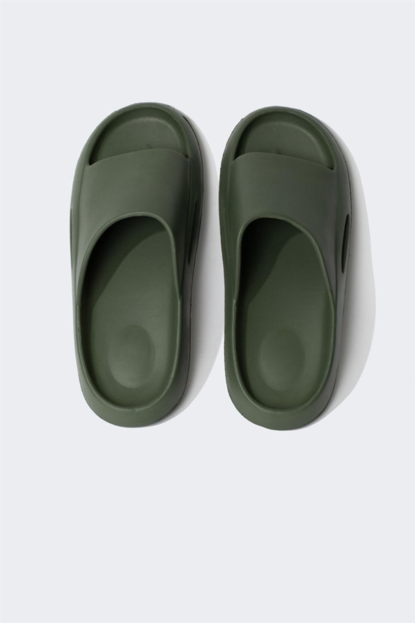 رجال كاكي شبشب إيفا بكعب عالي بشريط مفرد بشريط مفرد