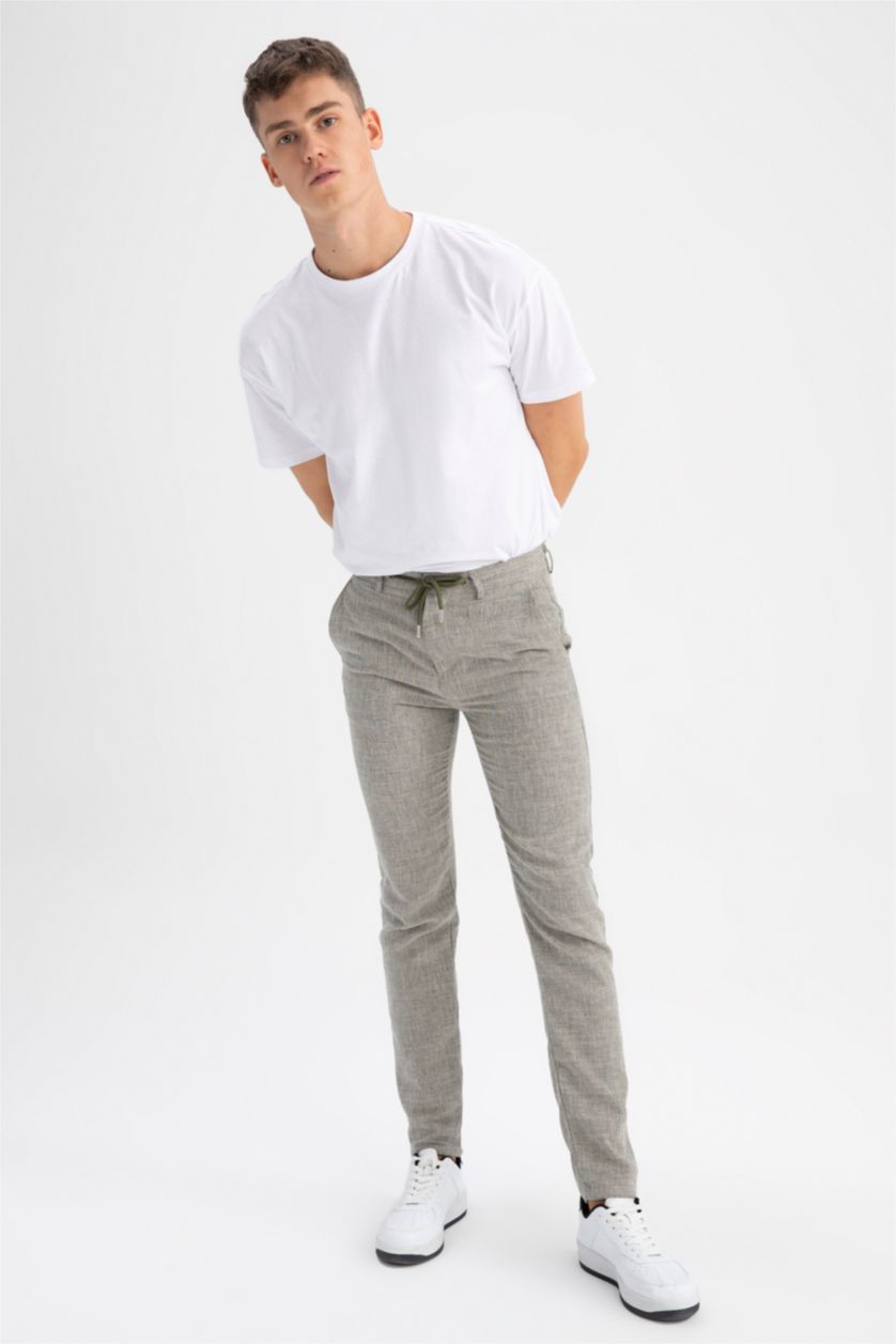 Erkek Haki Regular Fıt Pantolon