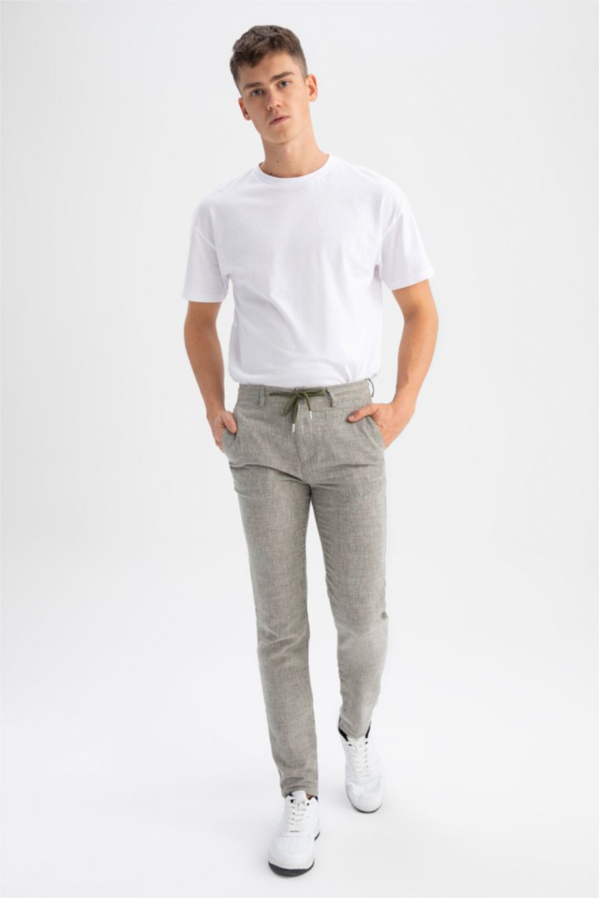 Erkek Haki Regular Fıt Pantolon