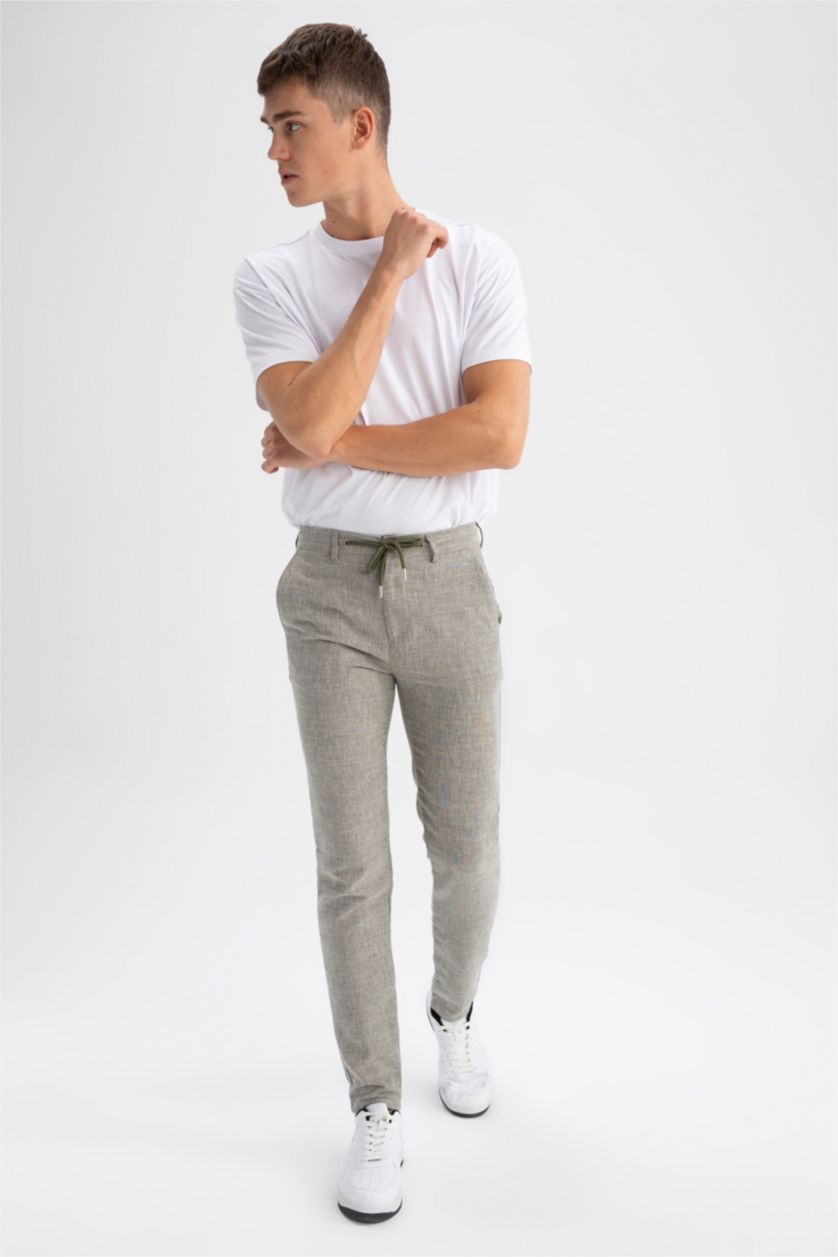 Erkek Haki Regular Fıt Pantolon