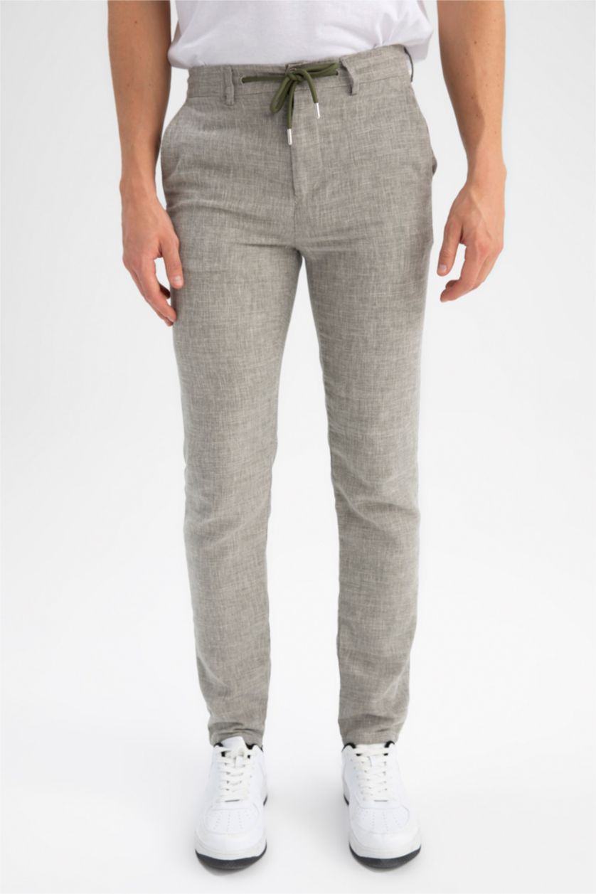 Erkek Haki Regular Fıt Pantolon