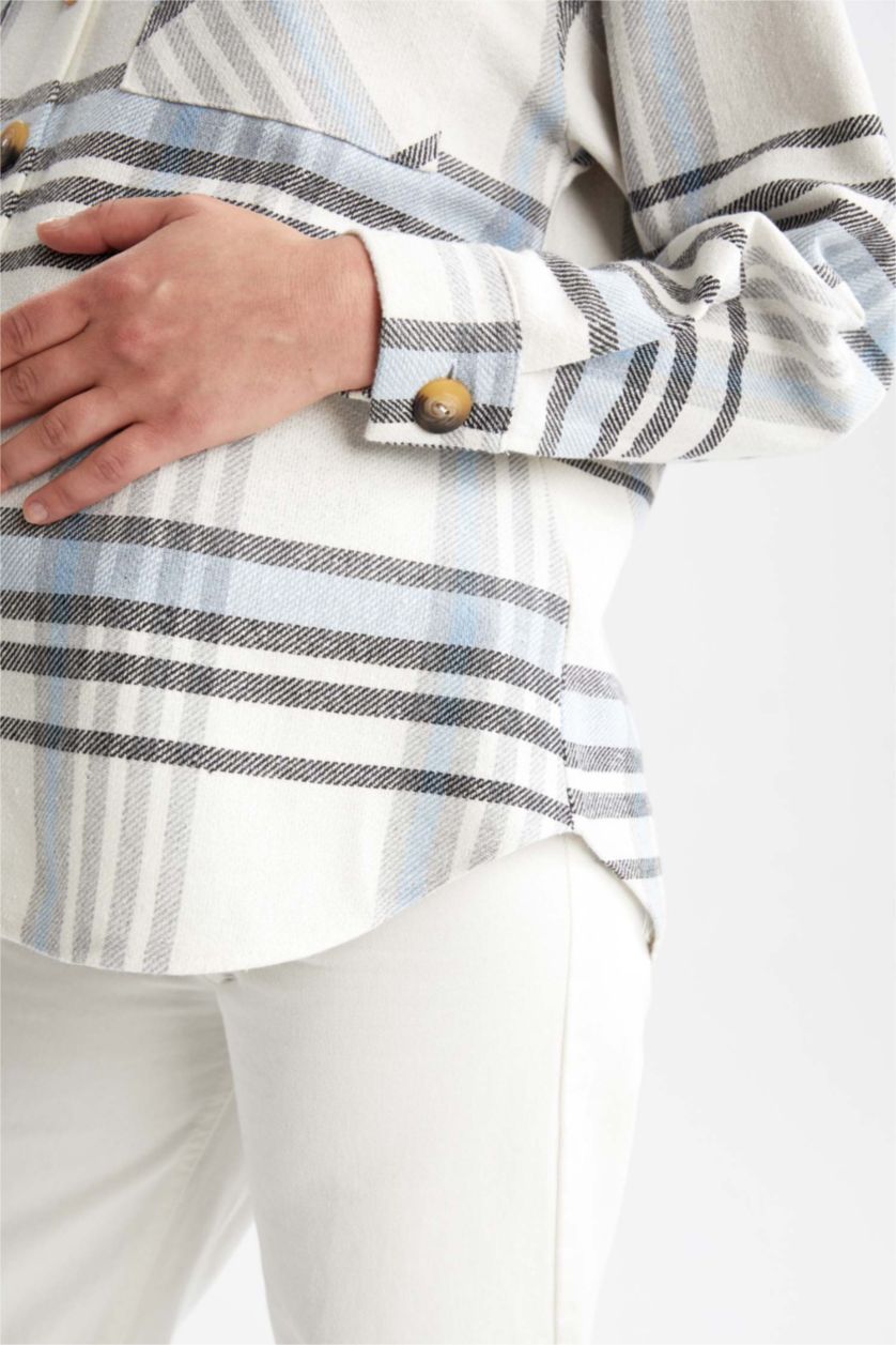 Женская Голубой Футболка с длинным рукавом