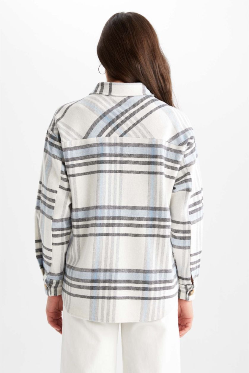 Женская Голубой Футболка с длинным рукавом