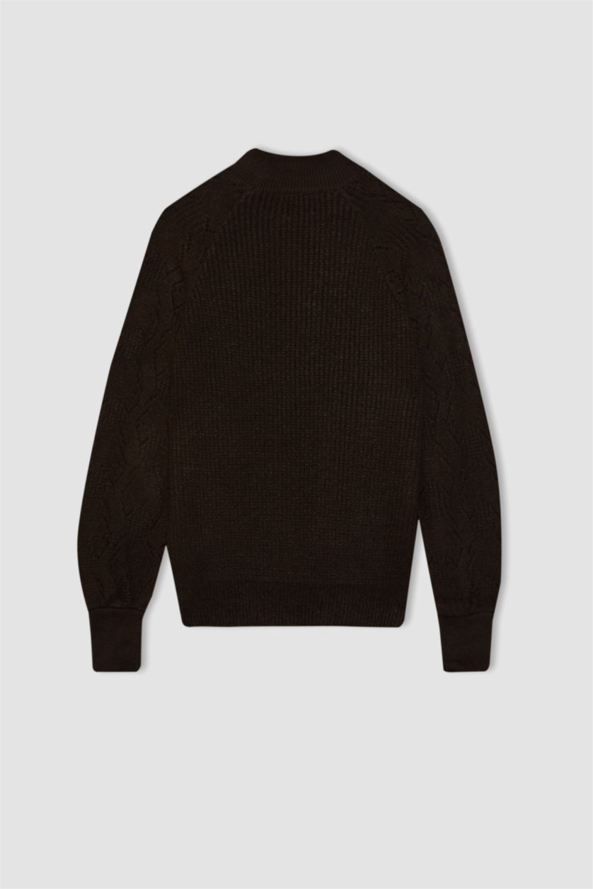 Женская Коричневый Туника свободного кроя с воротником